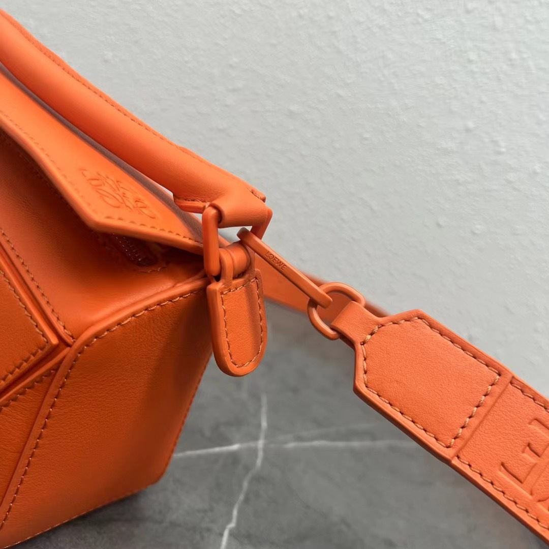 Loewe Mini Puzzle Bag in Classic Calfskin Orange